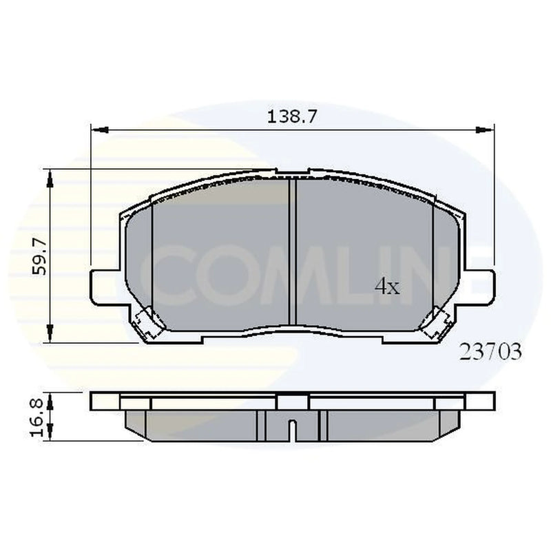 Comline 4 x Front Brake Pad Set CBP31507