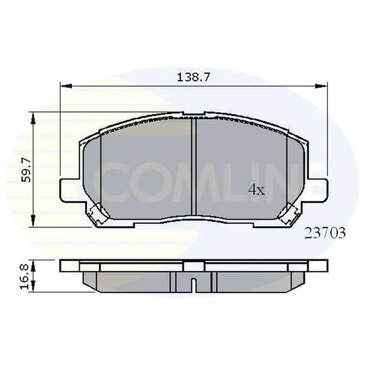 Comline 4 x Front Brake Pad Set CBP31507