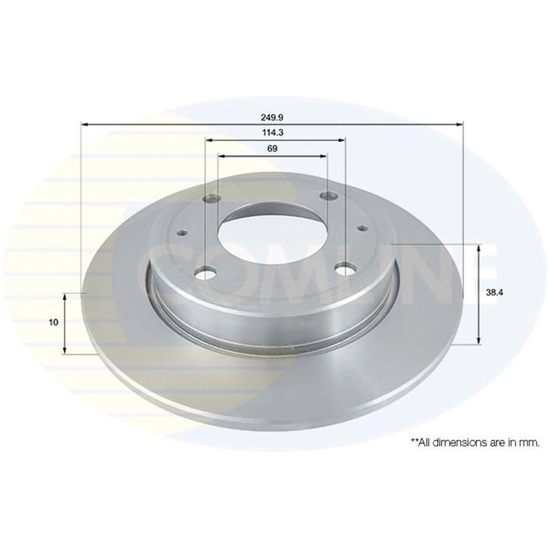 Comline 2 x Solid Rear Brake Discs ADC0372
