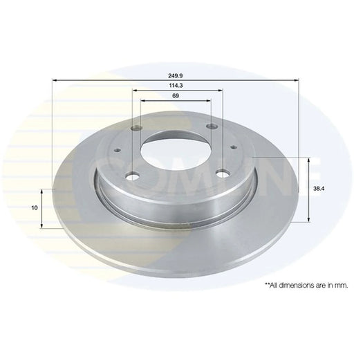 Comline 2 x Solid Rear Brake Discs ADC0372