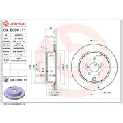 Brembo 2 x Internally Vented Rear Brake Discs 09.E098.11
