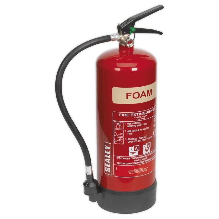 Sealey Fire Extinguisher 6L Foam SFE06 Sealey  - Town Parts
