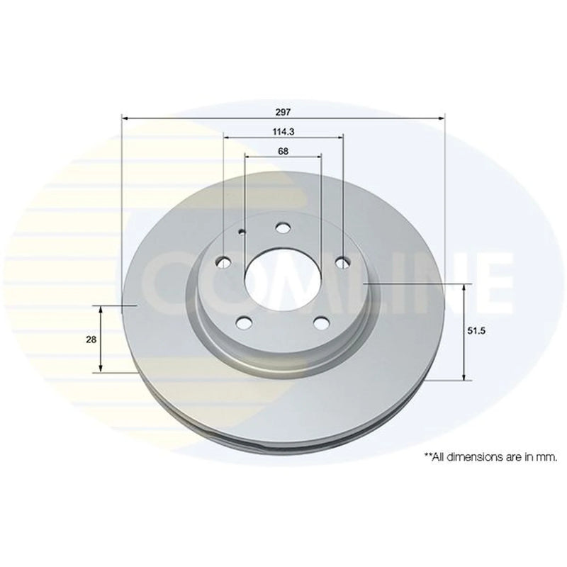 Comline 2 x Internally Vented Front Brake Discs ADC0473V