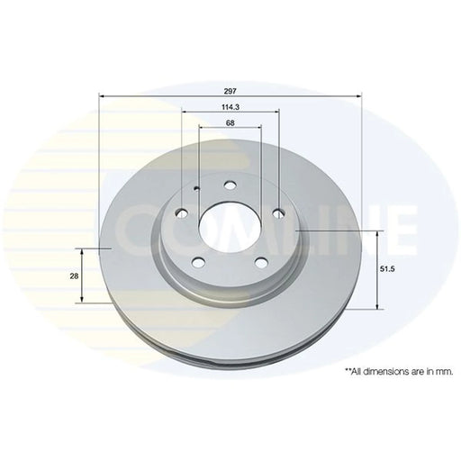 Comline 2 x Internally Vented Front Brake Discs ADC0473V