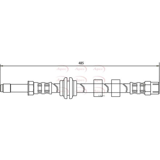 Apec Brake Hydraulic Hose Line Front HOS3016