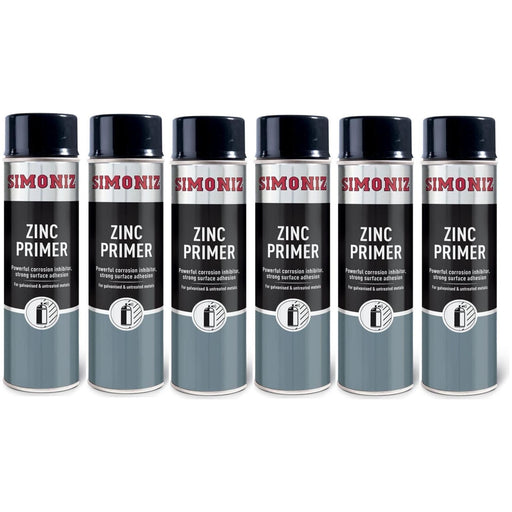 6x Simoniz Zinc Metal Primer Auto Car Spray Paint 500ml Aerosol SIMP10D Simoniz  - Town Parts