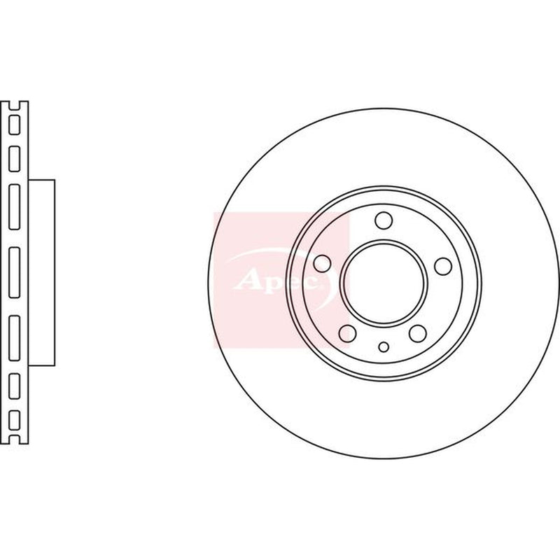 Apec 2 x Vented Front Brake Discs DSK3119