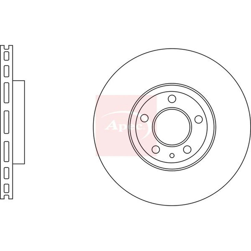 Apec 2 x Vented Front Brake Discs DSK3119