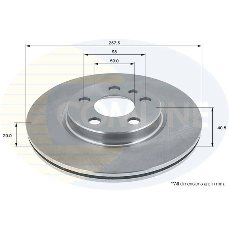 Comline 2 x Front Brake Discs ADC1513V