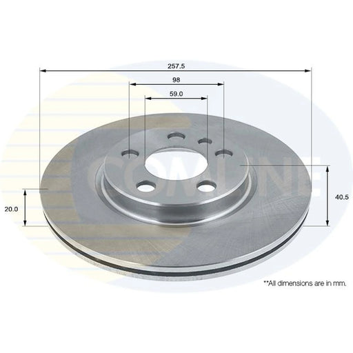Comline 2 x Front Brake Discs ADC1513V