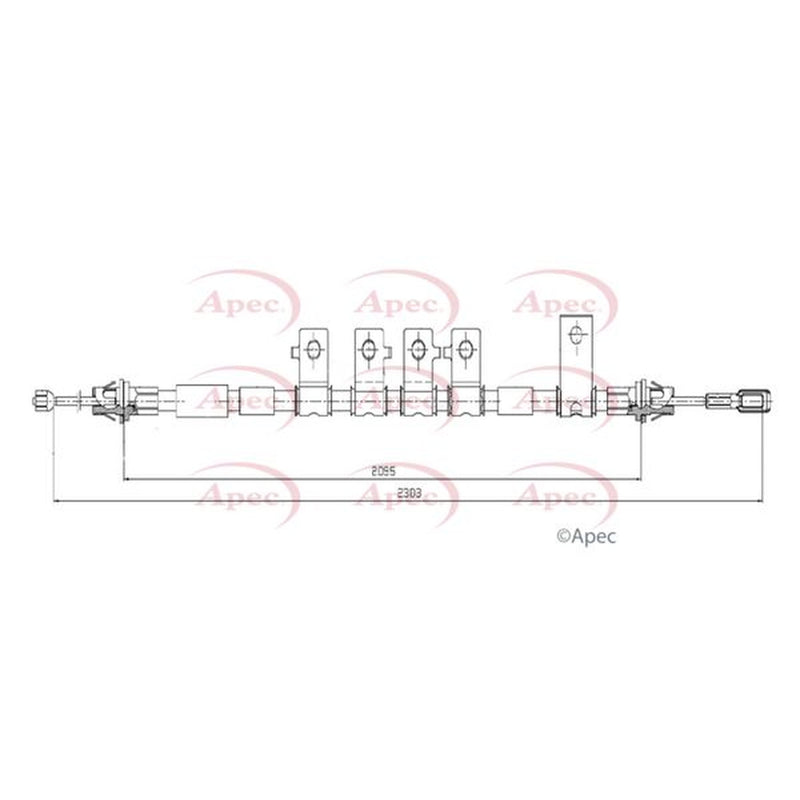Apec Handbrake Cable Right Rear CAB1866