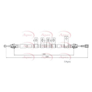 Apec Handbrake Cable Right Rear CAB1866