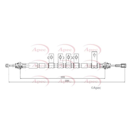 Apec Handbrake Cable Right Rear CAB1866