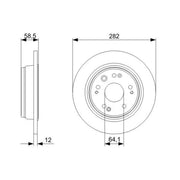 Bosch 2 x Solid Rear Brake Discs 0 986 479 361