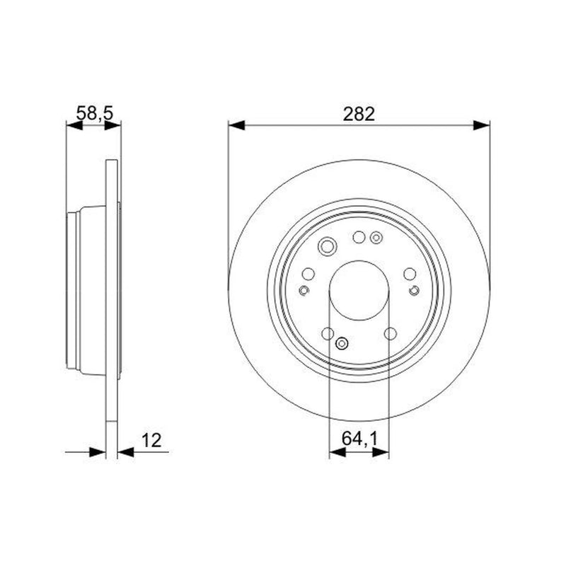 Bosch 2 x Solid Rear Brake Discs 0 986 479 361