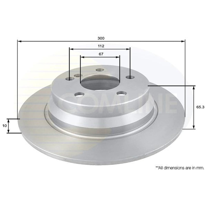Comline 2 x Solid Rear Brake Discs ADC1625