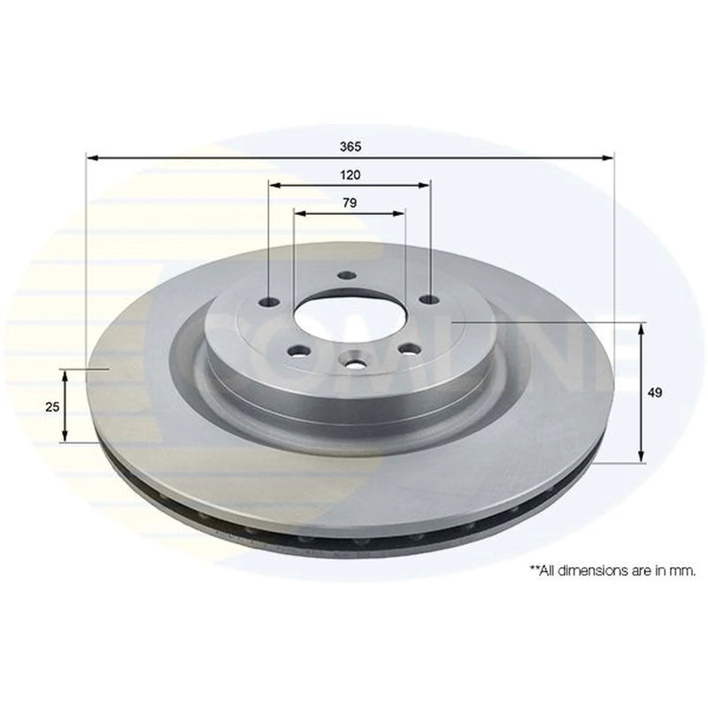 Comline 2 x Internally Vented Rear Brake Discs ADC1279V