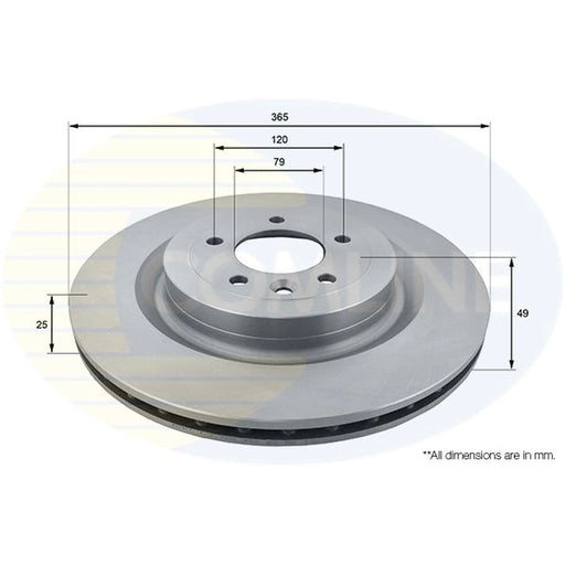 Comline 2 x Internally Vented Rear Brake Discs ADC1279V