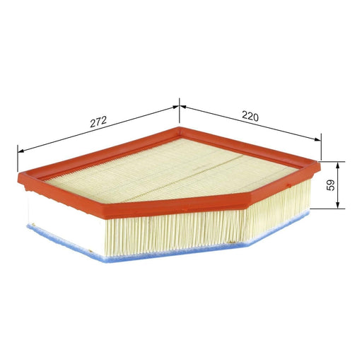 Bosch Car Air Filter S0615 Fits Bmw 5 520D Efficient Dynamics - 2.0 - 16- F02640 Bosch  - Town Parts