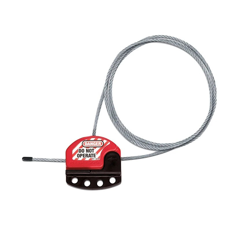 Master Lock Four Padlock Lockout Hasp with Adjustable Cable 1.8m - S806