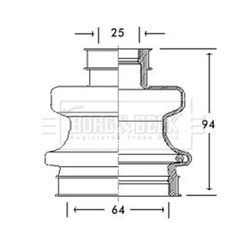 Borg & Beck Drive Shaft Bellow Kit Rear Left BCB2758