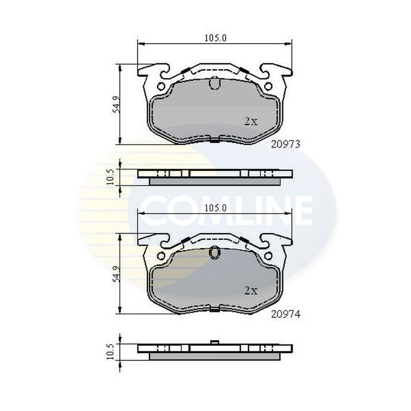 Comline 4 x Rear Brake Pad Set CBP0522
