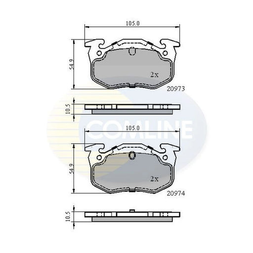 Comline 4 x Rear Brake Pad Set CBP0522