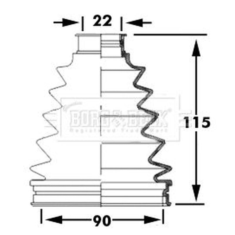 Borg & Beck Drive Shaft Bellow Kit Front Left Thermopl BCB6050