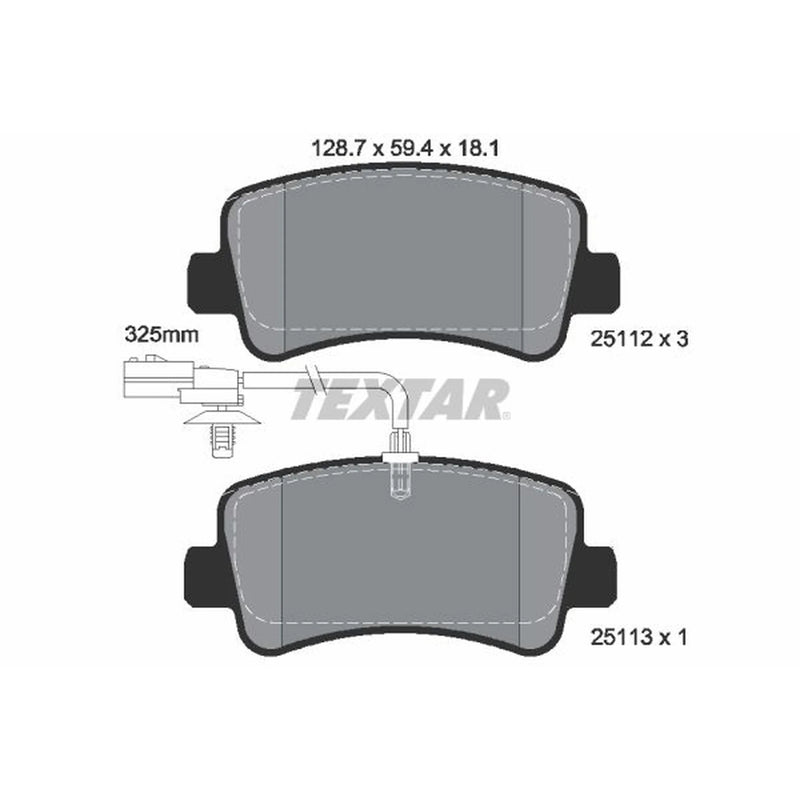 Textar Rear Brake Pad Set 2511201