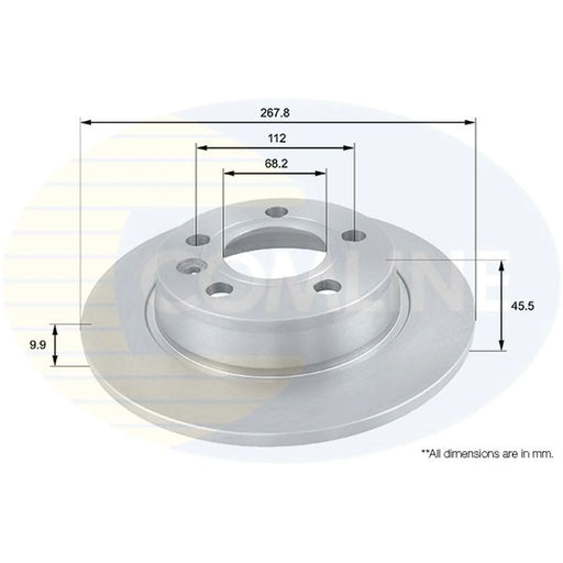 Comline 2 x Solid Rear Brake Discs ADC1429