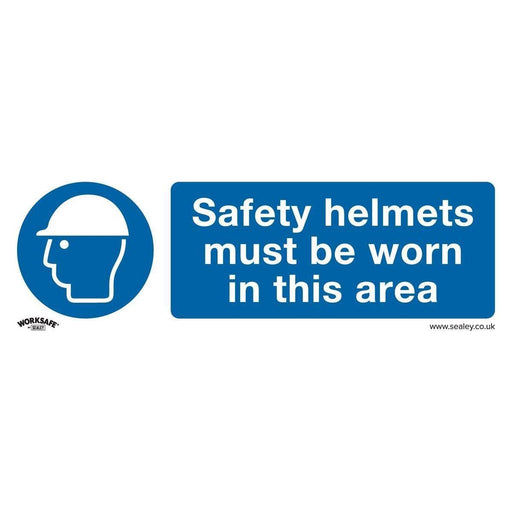 Sealey Mandatory Safety Sign Safety Helmets Must Be Worn In This Area Rigid Plas Sealey  - Town Parts