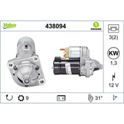 Valeo Starter Motor 12V 1.3kW 9 Teeth 438094
