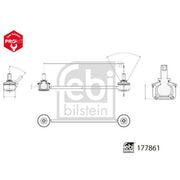 Febi Stabiliser Bar Link Coupling Rod Rear 177861