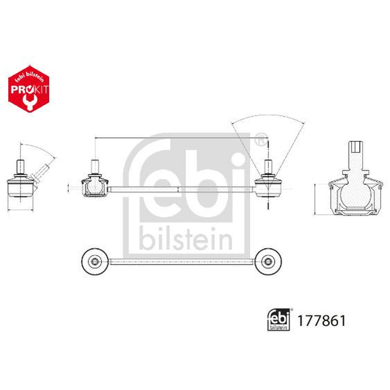 Febi Stabiliser Bar Link Coupling Rod Rear 177861