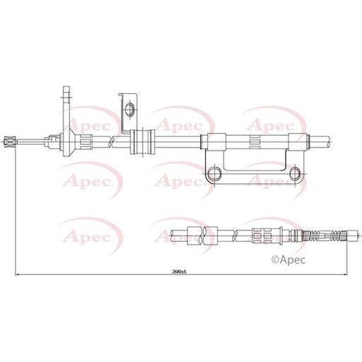 Apec Handbrake Cable Right Rear CAB1559