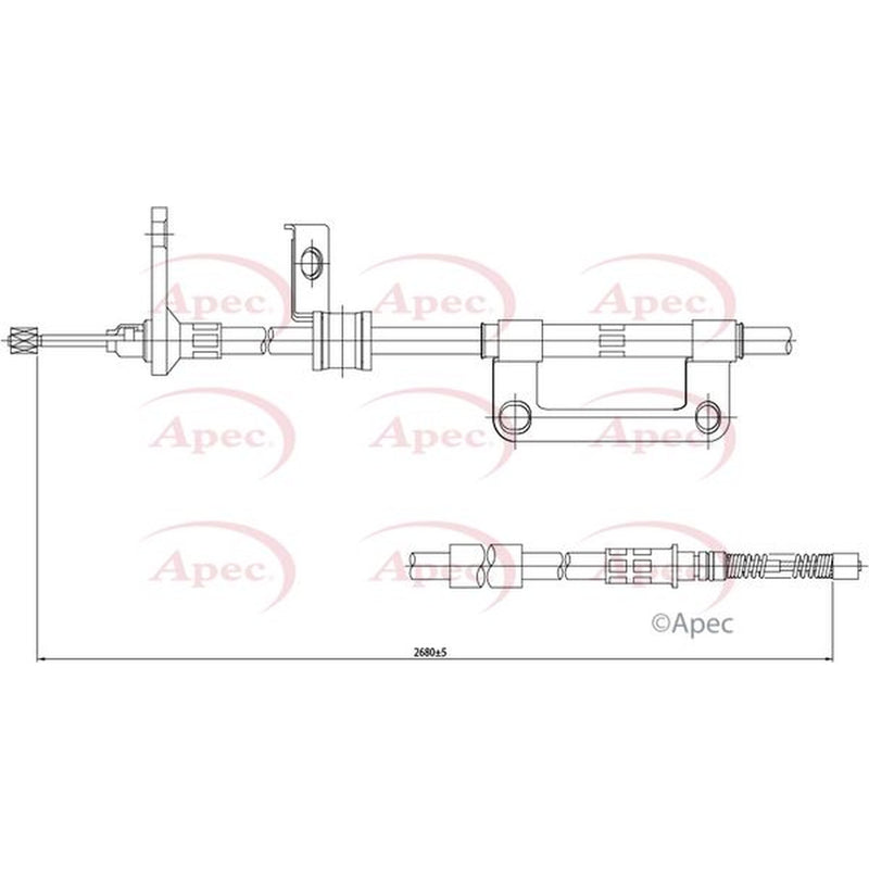 Apec Handbrake Cable Right Rear CAB1559