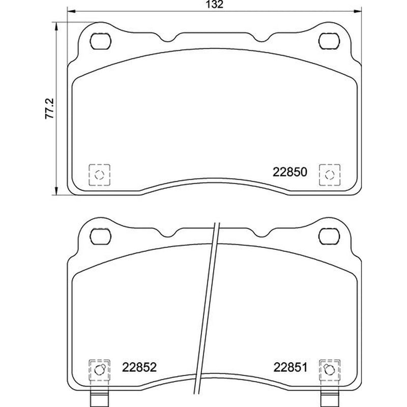 Brembo 4 x Front Brake Pad Set P28099