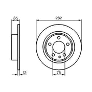 Bosch 2 x Solid Rear Brake Discs 0 986 478 891