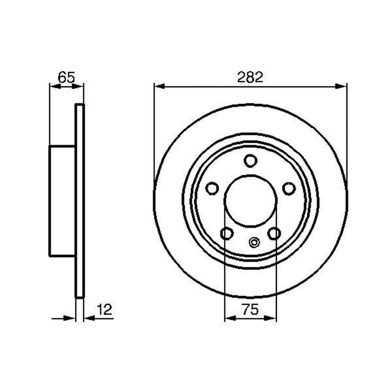 Bosch 2 x Solid Rear Brake Discs 0 986 478 891