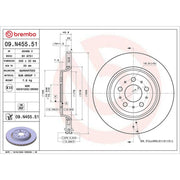Brembo 2 x Internally Vented Rear Brake Discs 09.N455.51
