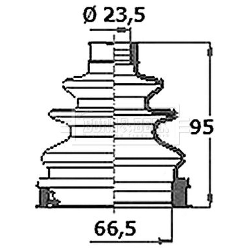 Borg & Beck Drive Shaft Bellow Kit Rear Left BCB6388