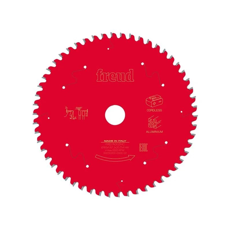 Freud Metal Circular Saw Blade 165 x 20 x 1.8/1.3mm x 54T - F03FS10086