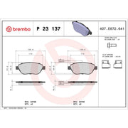Brembo 4 x Front Brake Pad Set P23137