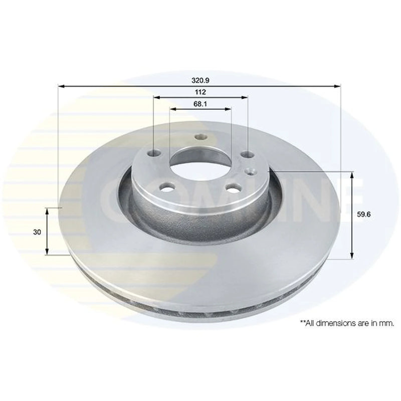 Comline 2 x Front Brake Discs ADC1465V