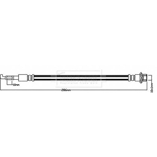 Borg & Beck Brake Hydraulic Hose Line Rear Left BBH8314