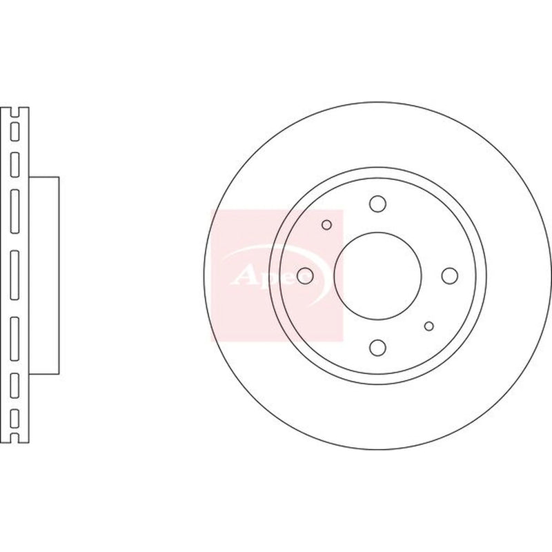 Apec 2 x Vented Front Brake Discs DSK3299