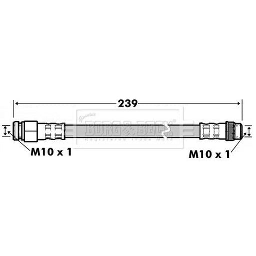Borg & Beck Brake Hydraulic Hose Line Rear Left BBH7531