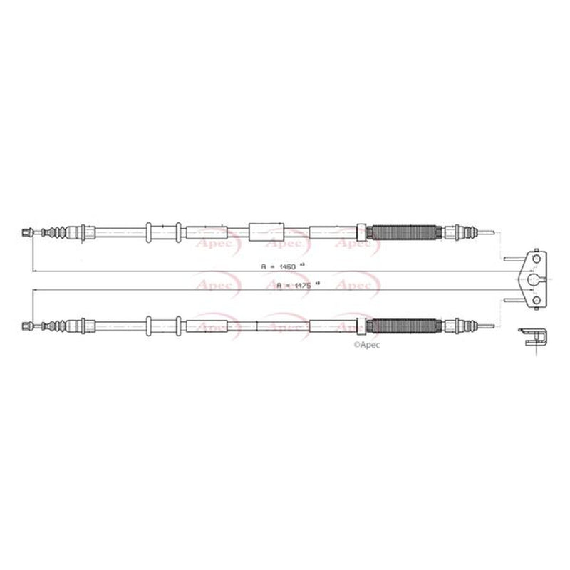 Apec Handbrake Cable Left Rear CAB1461