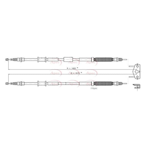 Apec Handbrake Cable Left Rear CAB1461