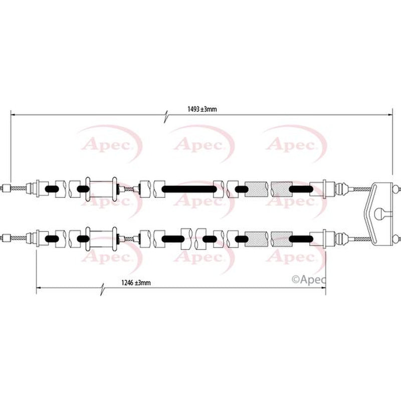 Apec Handbrake Cable Left Rear CAB1591
